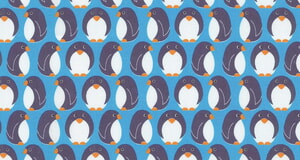Junge Linie Pinguine